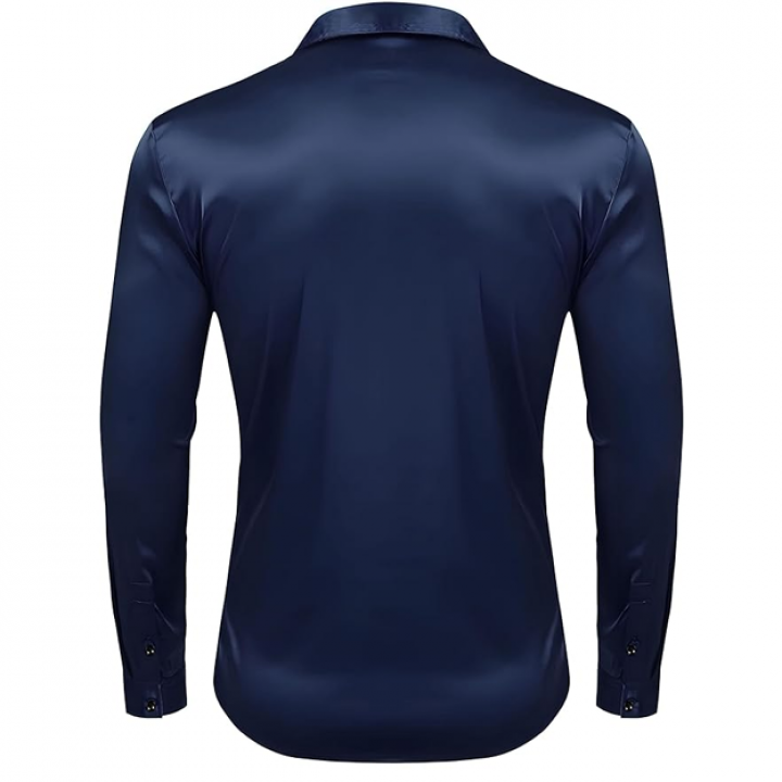 Men's Classic fit Plain Satin Casual Shirt for Men Full Sleeve